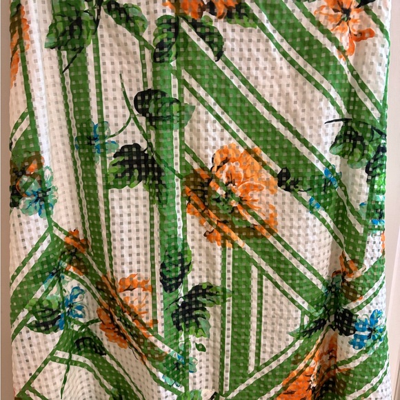 Maeve Green, White & Orange Floral dress with Cap Sleeves - Picture 2 of 9